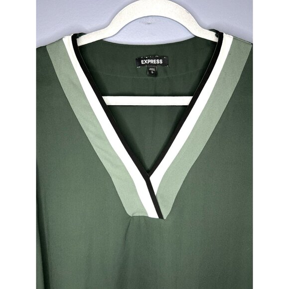 Express Chiffon Blouse Womens S Button Cuff Flowy Gorgeous Office Staple Career - Picture 4 of 10